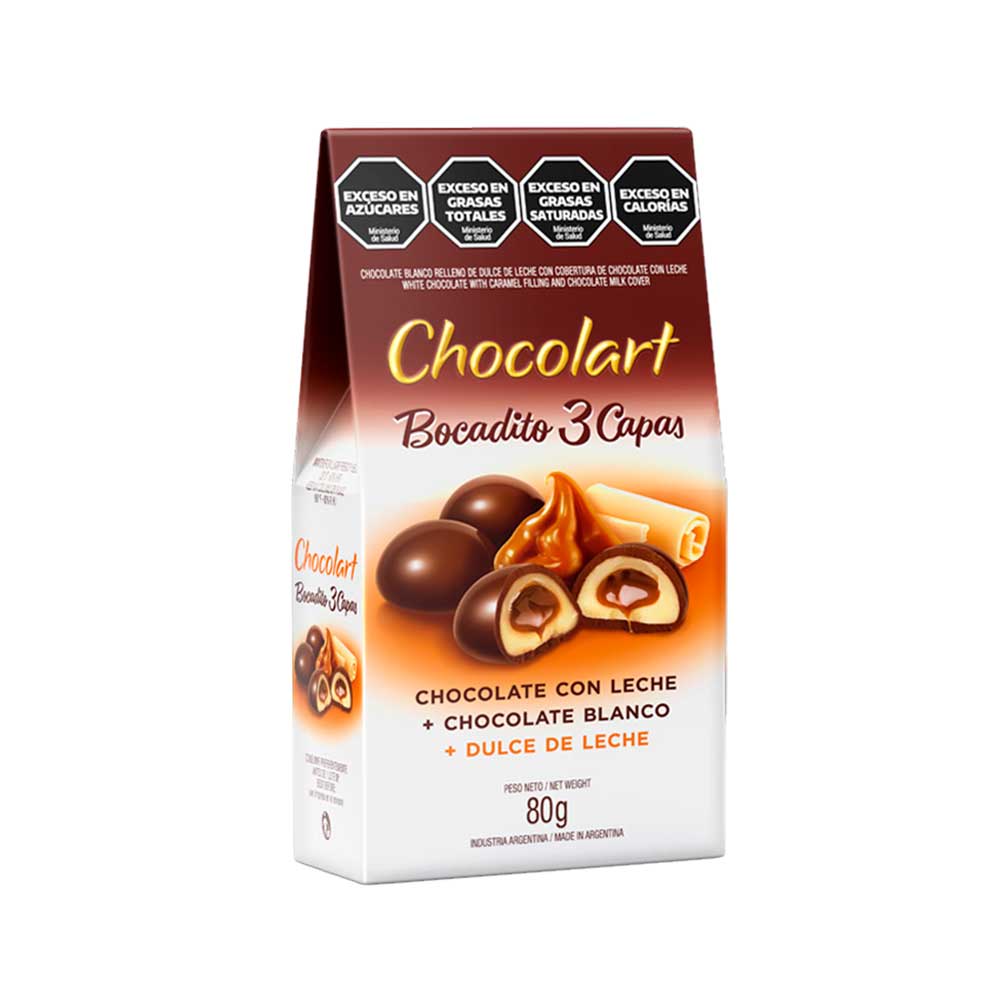 Caja de Chocolart BOCADITO DE DULCE DE LECHE CON COBERTURA LECHE