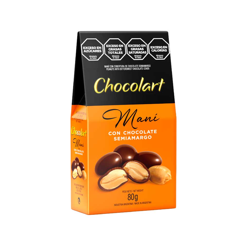 Caja de Chocolart MANÍ CON COBERTURA SEMIAMARGA