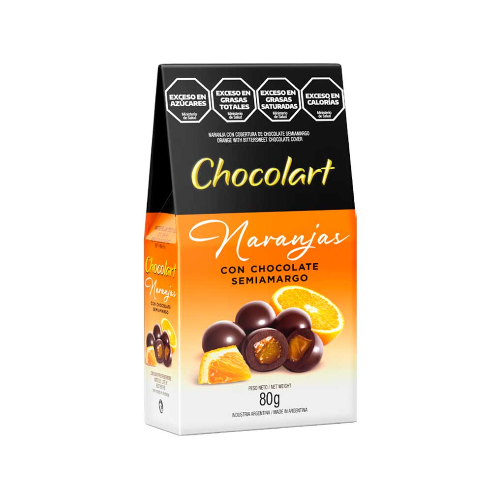 Caja de Chocolart NARANJAS CON COBERTURA SEMIAMARGA