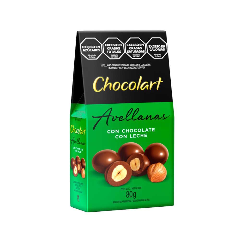 Caja de Chocolart AVELLANAS CON COBERTURA LECHE