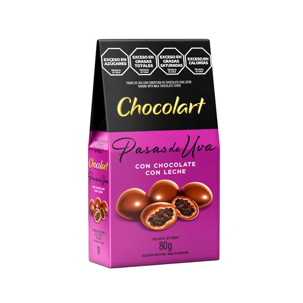 Caja de Chocolart PASAS DE UVA CON COBERTURA LECHE